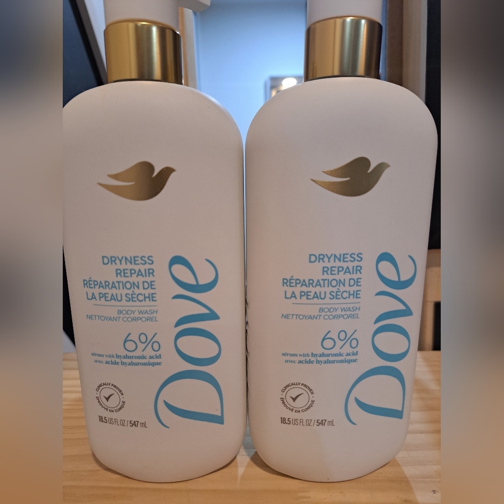 2 Brand New Dove Dryness Repair Body Wash Set